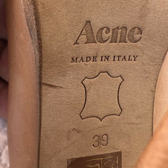 ACNE STUDIOS Melrose Tan Leather Platform Heels 39 - Picture 7 of 12